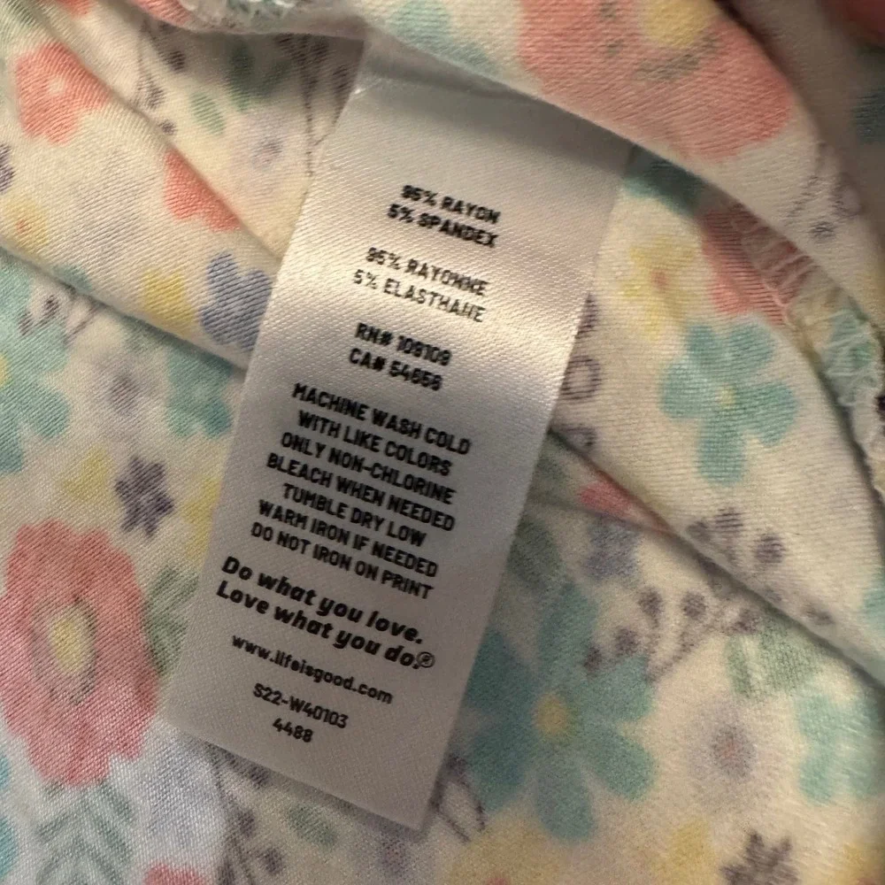 Life is Good Sleep Pants Women Medium Cloud White Floral Lightweight S22-W40103